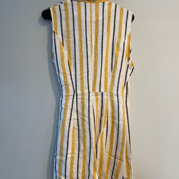 Love Tree Cream and Blue Sleeveless Wrap Romper - Picture 5 of 5